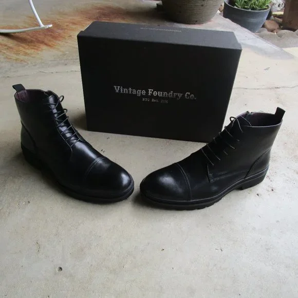 Vintage Foundry Co Men\'s Black Leather Benny Boots Vintage Foundry Co. Men main image 4